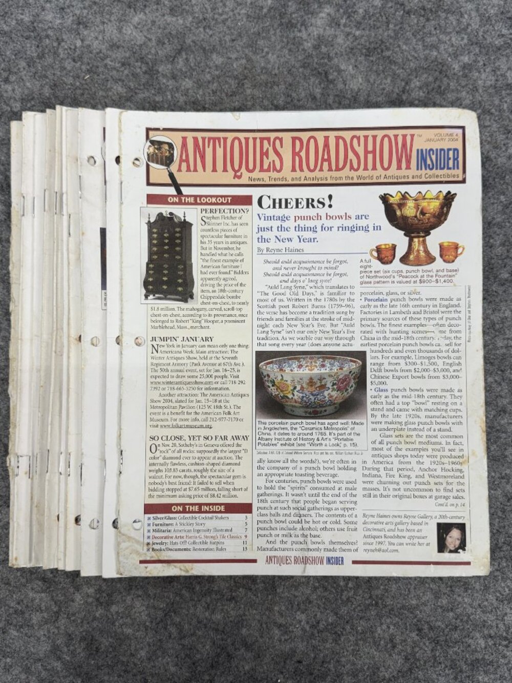 Vintage Antiques Roadshow Insider Newsletters 2004 Volume 4, Partial 10 Issues